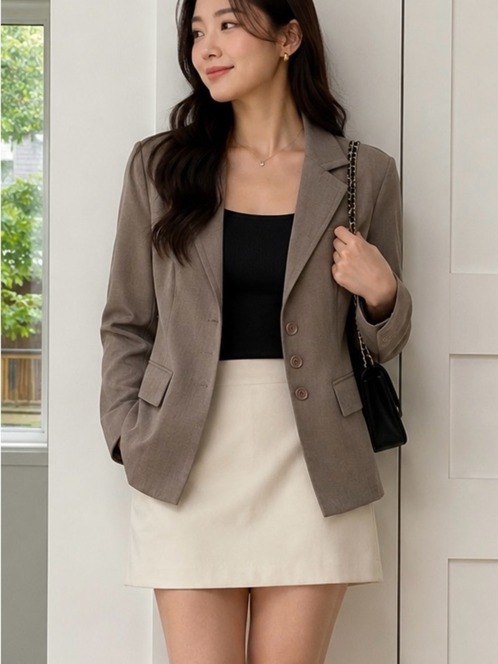 Vintage Bebe brown single breast blazer size 10/large